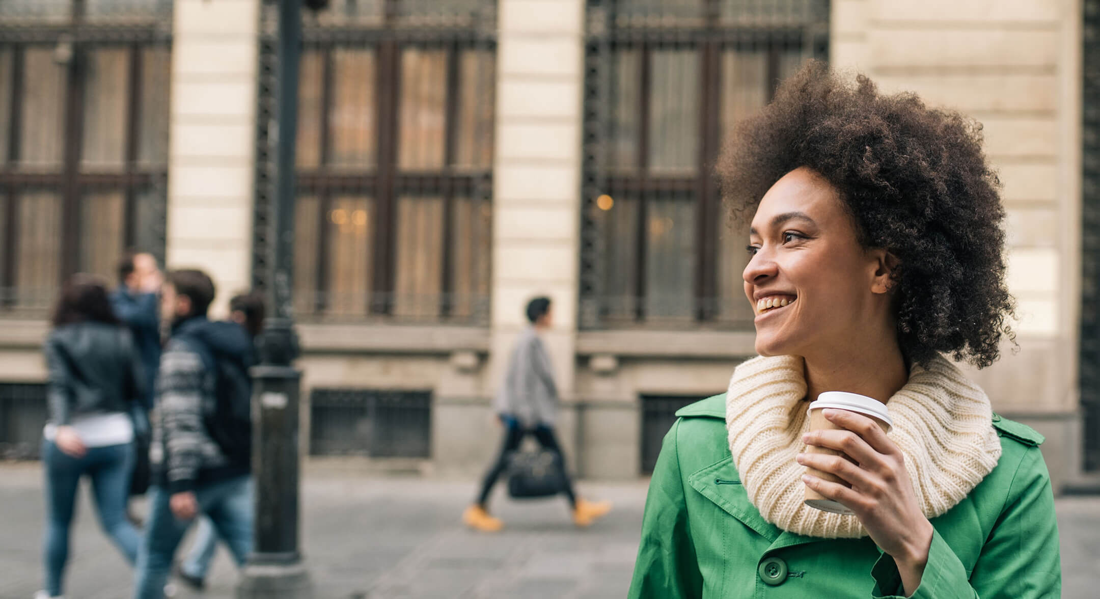 Woman looking on to the street